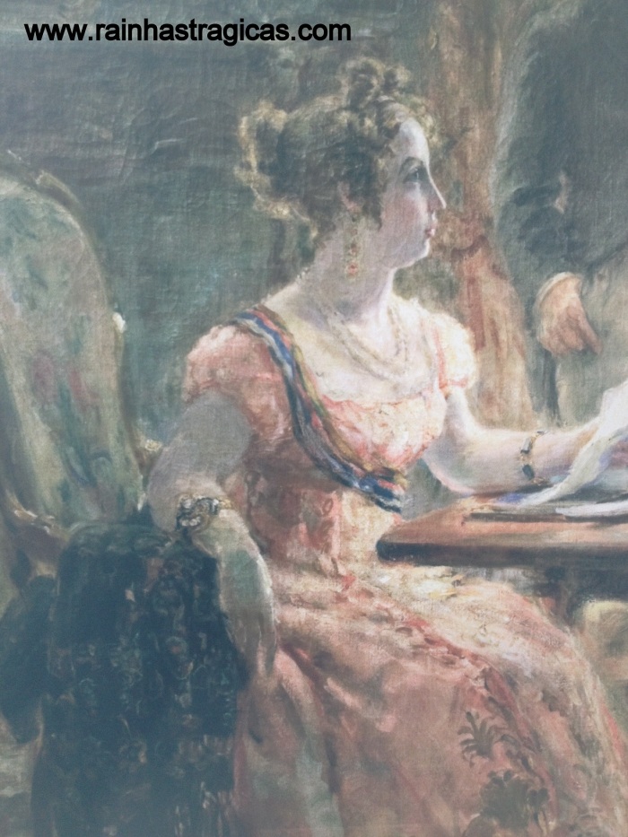 Detalhe da tela de Georgina de Albuquerque, retratando a Imperatriz Leopoldina presidindo uma sessão do Conselho de Estado.